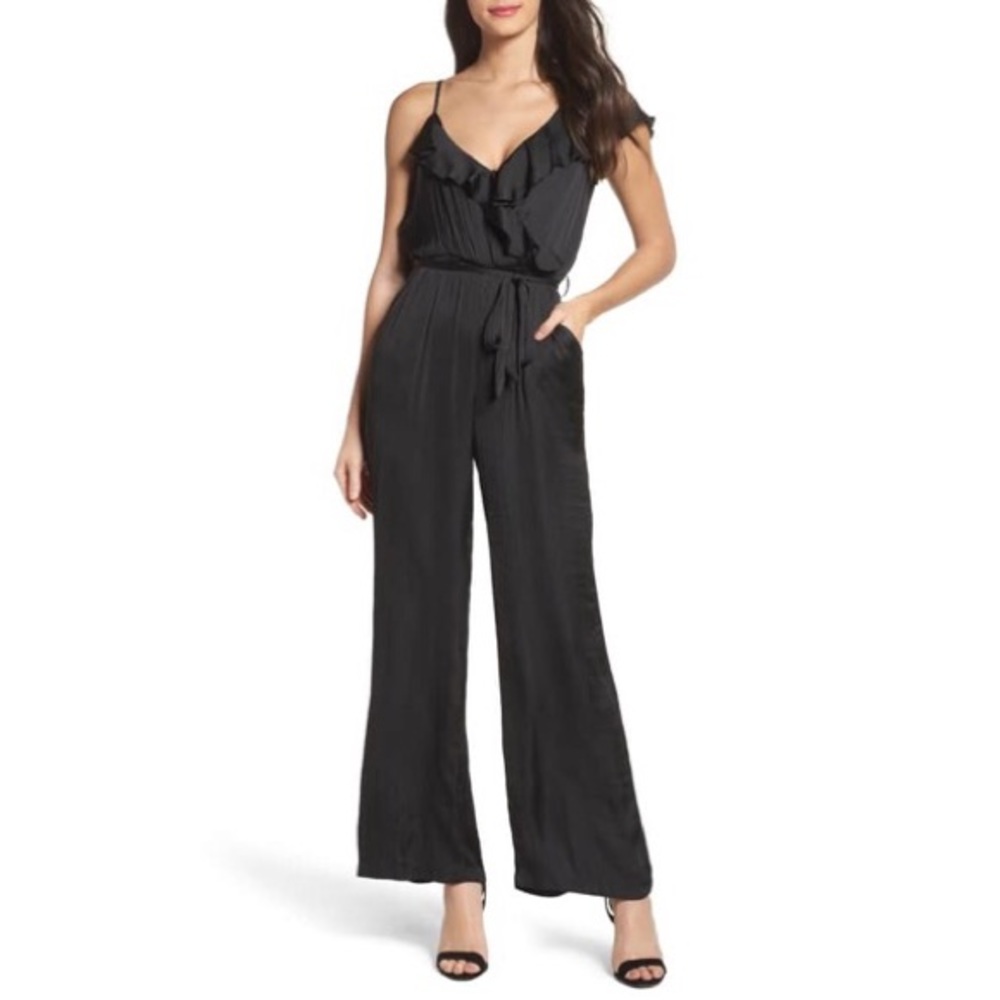 Black Ruffle Jumpsuit